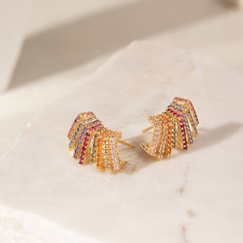Brinco-onda-facetada-zirconia-colorida-banho-de-ouro-18k
