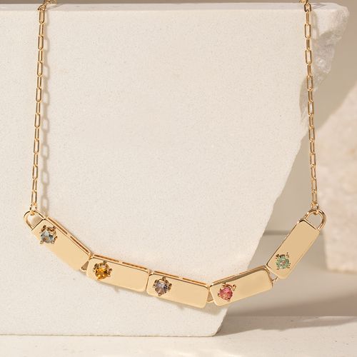 Colar medalhas com coroa cristal citrino 45 cm banho de ouro 18k