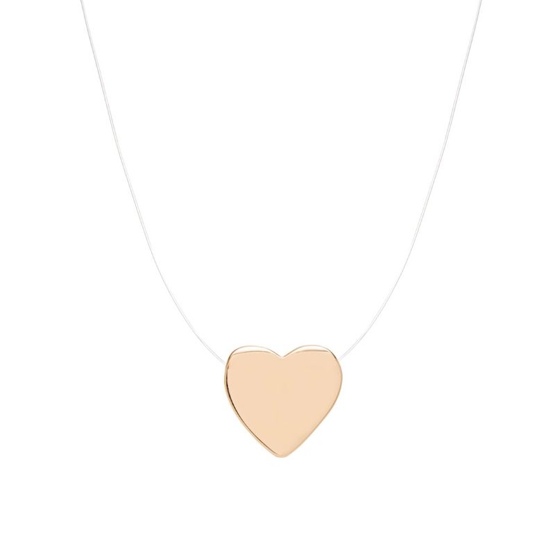 Colar-Coracao-Cheio-Fio-de-Nylon-45-cm-Banho-de-Ouro-18K