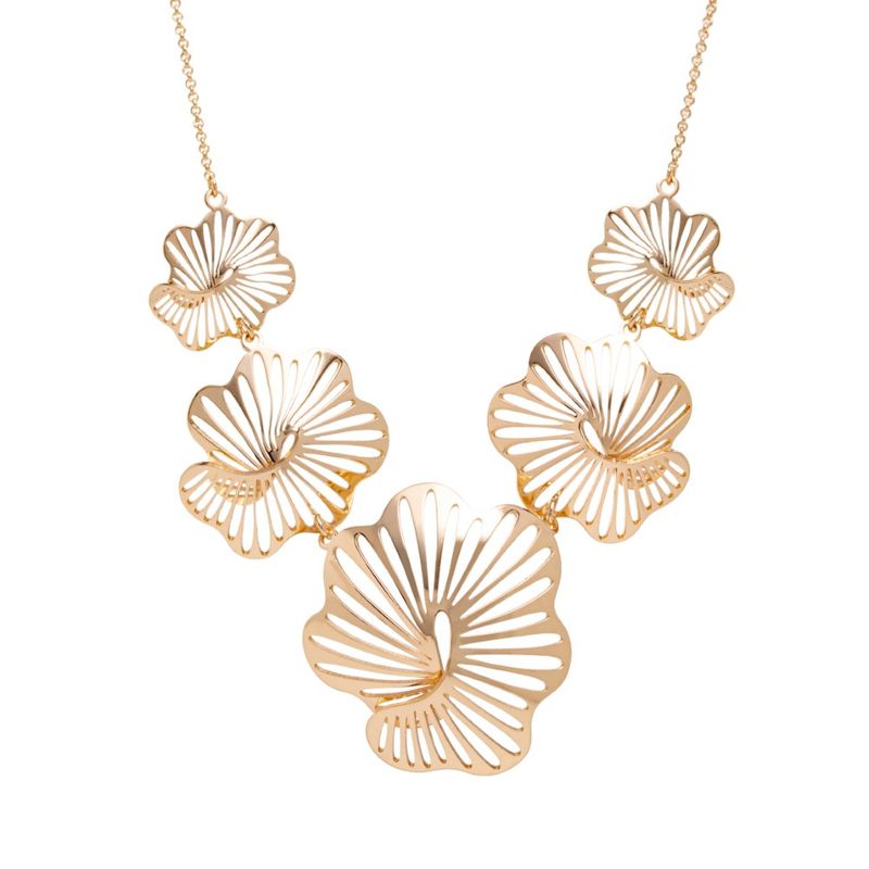 Colar-liso-botoes-de-flores-52-cm-banho-de-ouro-18k