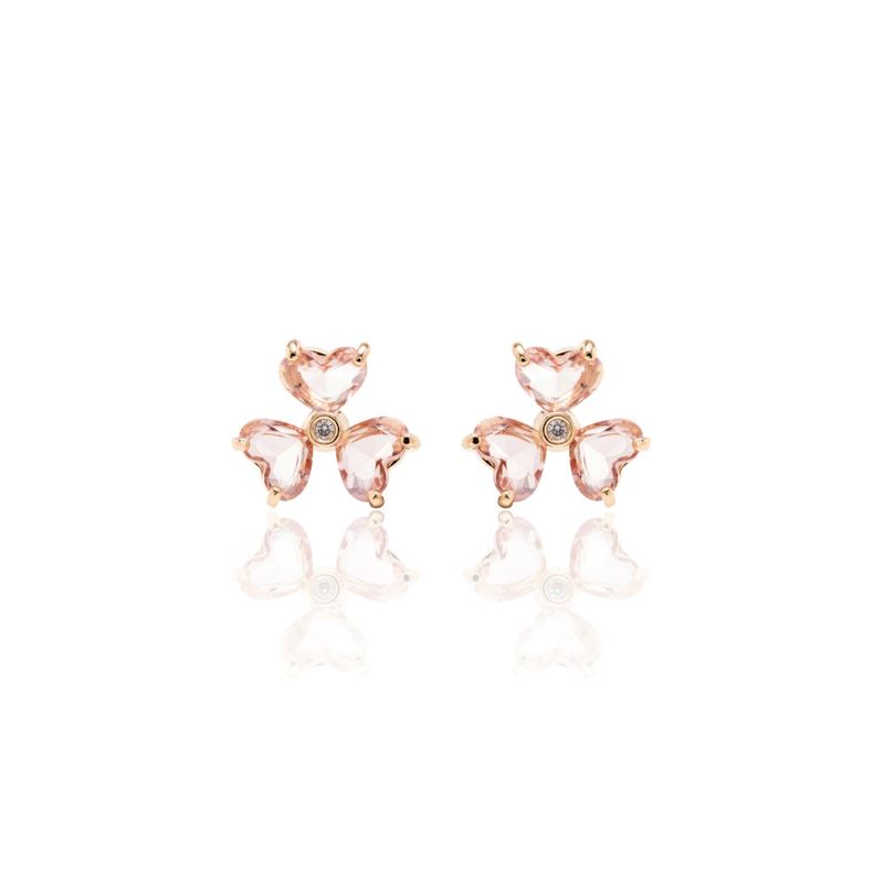 Brinco-trevo-coracao-cristal-quartzo-rosa-banho-de-ouro-18k