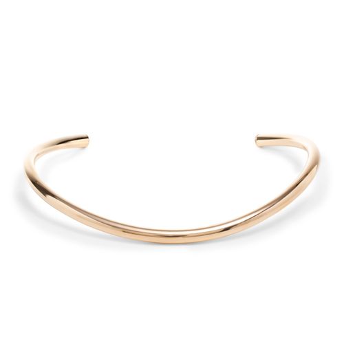Gargantilha lisa tubular 6 mm banho de ouro 18k
