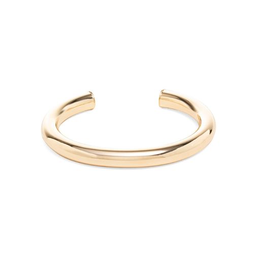 Bracelete liso tubular 8 mm acabamento arredondado banho de ouro 18k