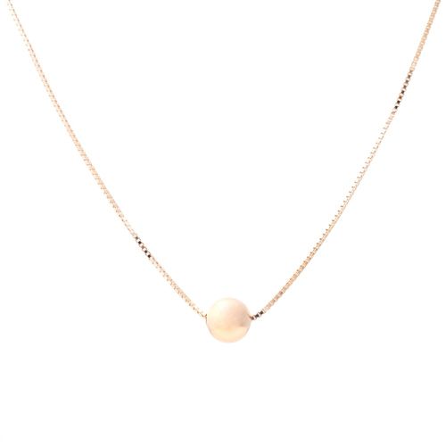Colar liso esfera 10 mm 58 cm banho de ouro 18k