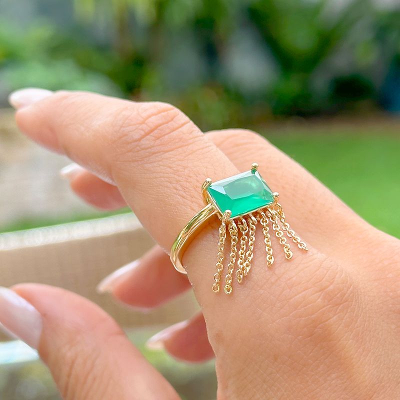 Anel-retangulo-cristal-esmeralda-franja-banho-de-ouro-18k