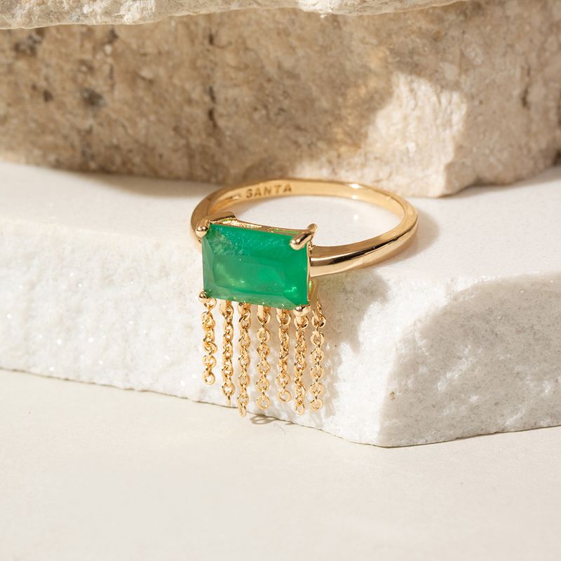 Anel-retangulo-cristal-esmeralda-franja-banho-de-ouro-18k