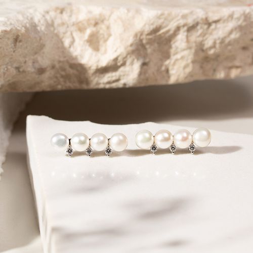 Brinco ear cuff pérola de água doce prata 925