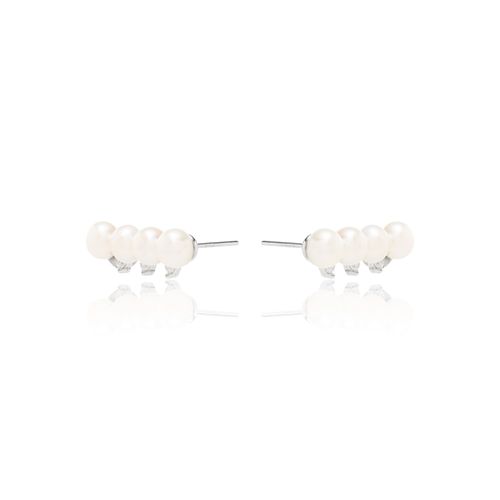 Brinco ear cuff pérola de água doce prata 925