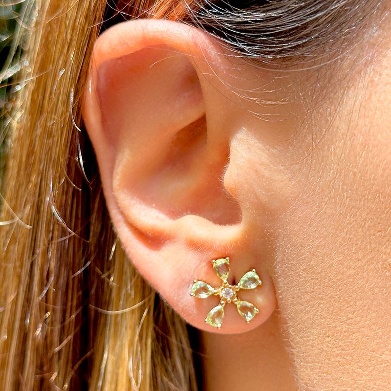 Brinco-Flor-Petalas-Cristal-Ametista-Verde-Zirconia-Branca-Banho-de-Ouro-18K