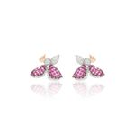 Brinco-vespa-mosaico-cristal-turmalina-rosa-cravacao-invisivel-banho-de-rodio-branco-