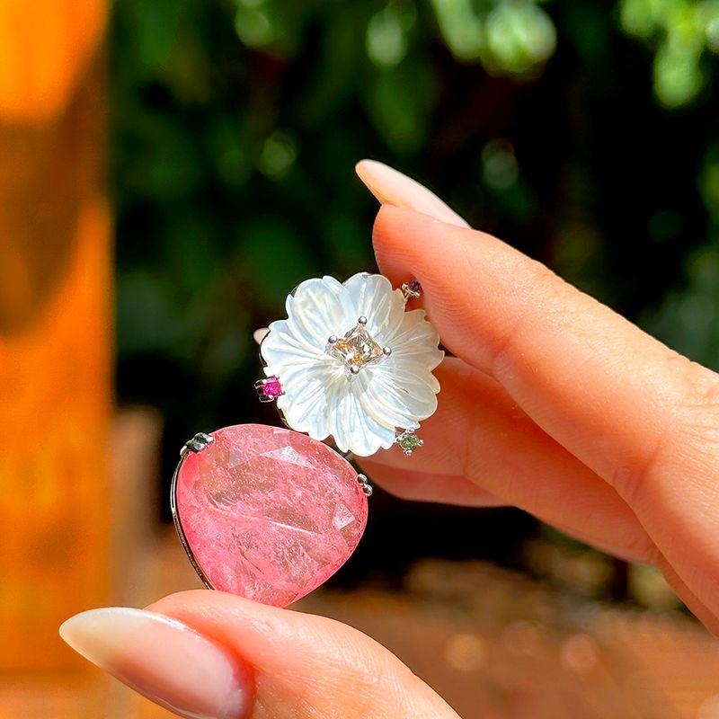 Anel-aberto-flor-de-madreperola-fusion-morganita-banho-de-rodio-branco