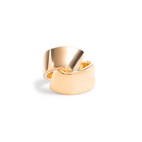 Anel nó liso banho de ouro 18k