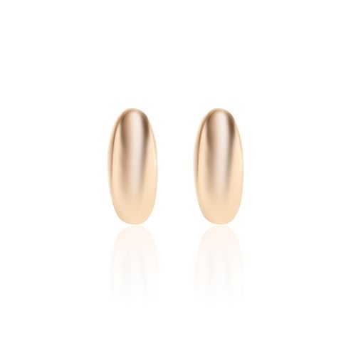 Brinco argola geométrica liso banho de ouro 18k