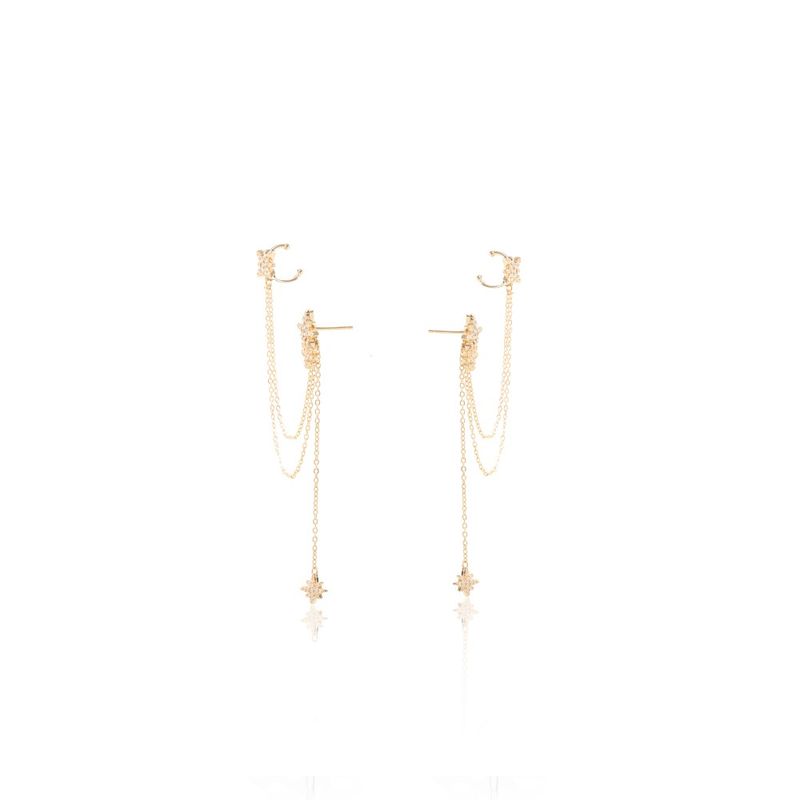Brinco-ear-chain-duplo-estrelas-banho-de-ouro-18k