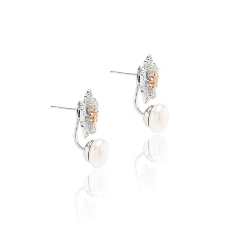 Brinco-cristal-morganita-zirconia-branca-perola-flor-esqueleto-versatil-banhado-a-rodio-branco