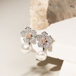 Brinco-cristal-morganita-zirconia-branca-perola-flor-esqueleto-versatil-banhado-a-rodio-branco