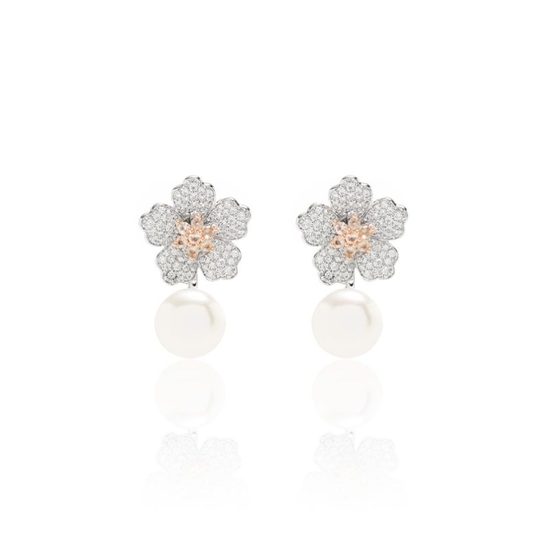Brinco-cristal-morganita-zirconia-branca-perola-flor-esqueleto-versatil-banhado-a-rodio-branco