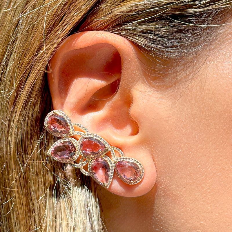 Brinco-ear-cuff-labirinto-de-gotas-cristal-rodolita-cravejado-banhado-a-ouro-18k-