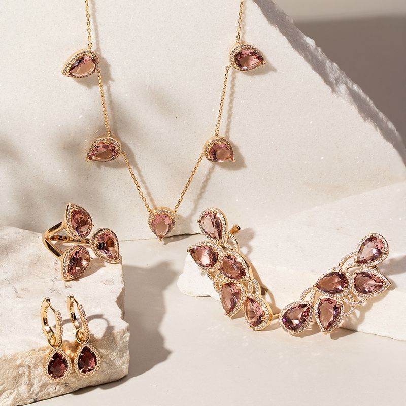 Brinco-argola-cristal-rodolita-gota-pendurada-banhado-a-ouro-18k