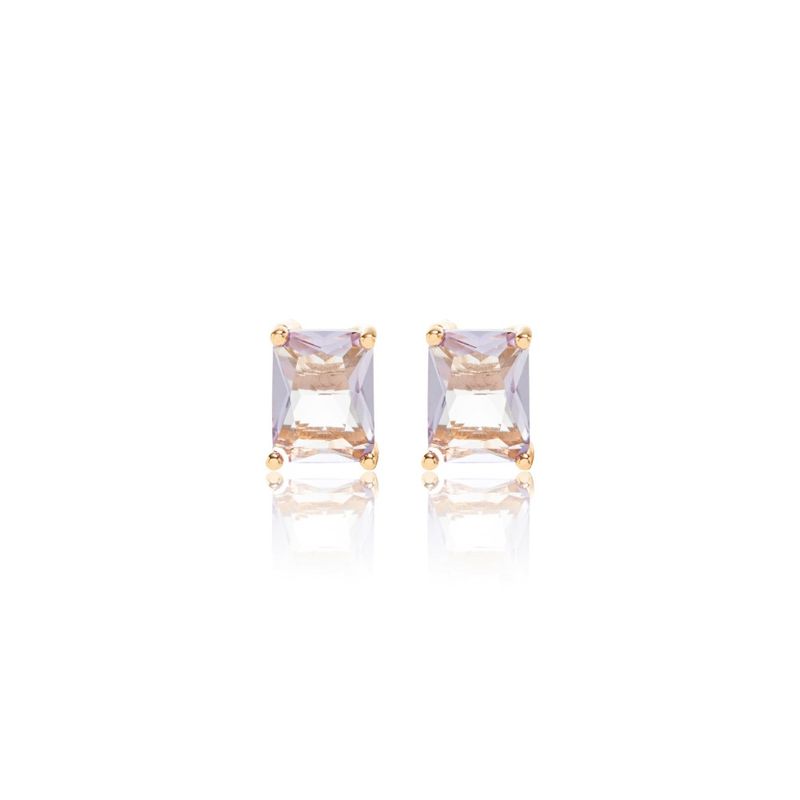 Brinco-topo-retangular-cristal-tanzanita-carre-banho-de-ouro-18k