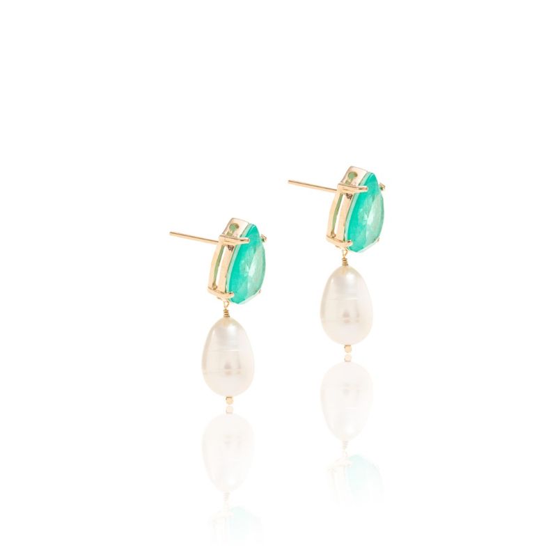 Brinco-perola-com-fusion-de-turmalina-em-gota-pendurada-banhado-a-ouro-18k