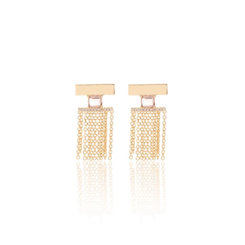 Brinco-cristal-rodolita-zirconia-branca-placa-com-oval-e-franja-banho-de-ouro-18k
