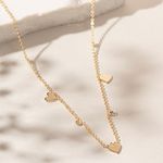 Colar-3-Coracoes-e-Ponto-de-Luz-com-Zirconia-Branca-Banho-de-Ouro-18k-Tam-44cm