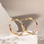 Brinco-Argola-Cristais-de-Turmalina-Rosa-Ametista-e-Citrino-em-Formas-Banho-de-Ouro-18k