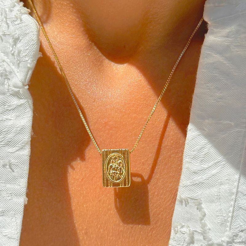 Colar-Escapulario-Placas-Nossa-Senhora-Banho-de-Ouro-18k-Tam-70cm