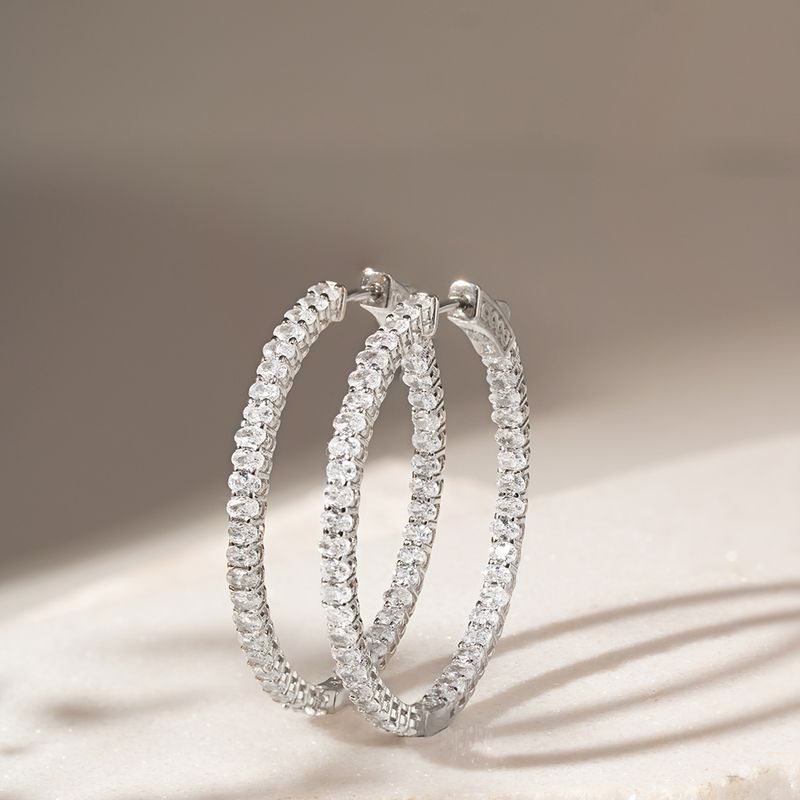 Brinco-Argola-Inteira-Zirconia-Branca-Oval-Prata-925