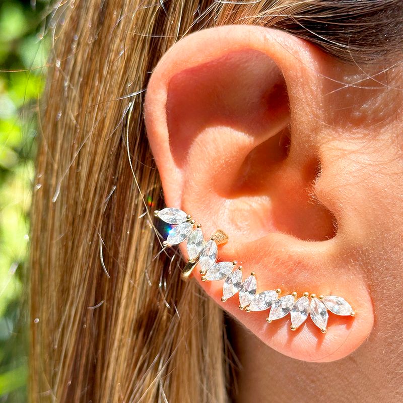 Brinco-Ear-Cuff-Zirconias-Brancas-Navetes-Banho-de-Ouro-18k