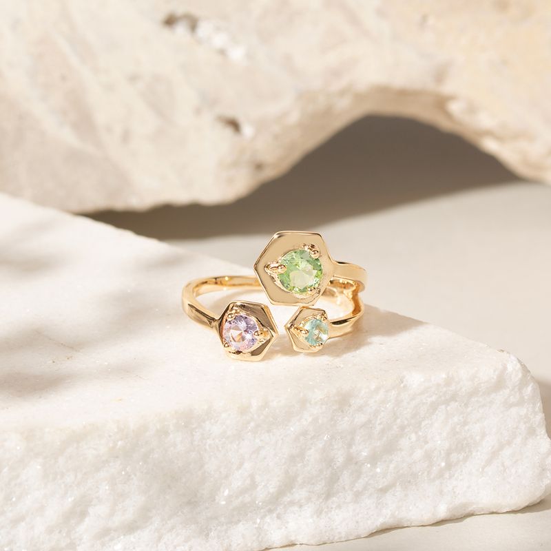 Anel-Hexagono-Cristal-Berilo-Aberto-Banho-de-Ouro-18k-