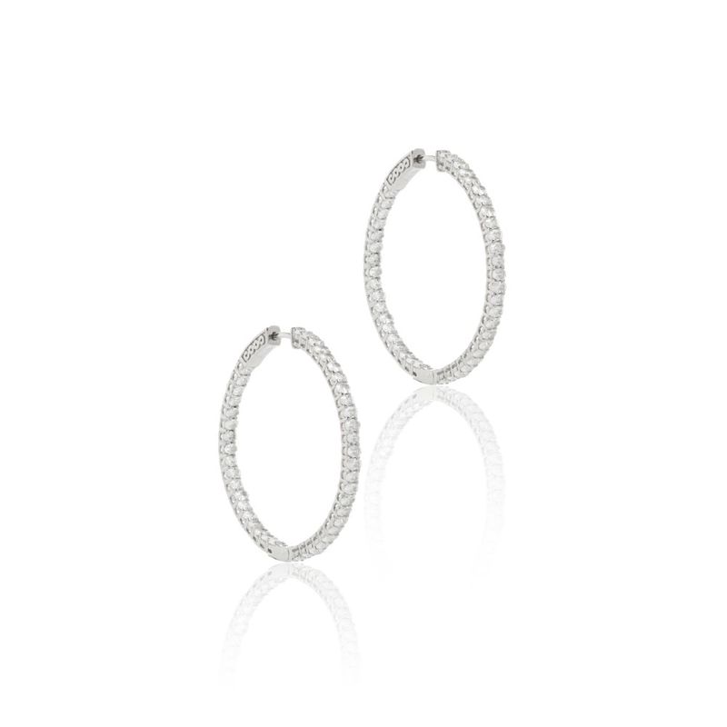 Brinco-Argola-Inteira-Zirconia-Branca-Oval-Prata-925