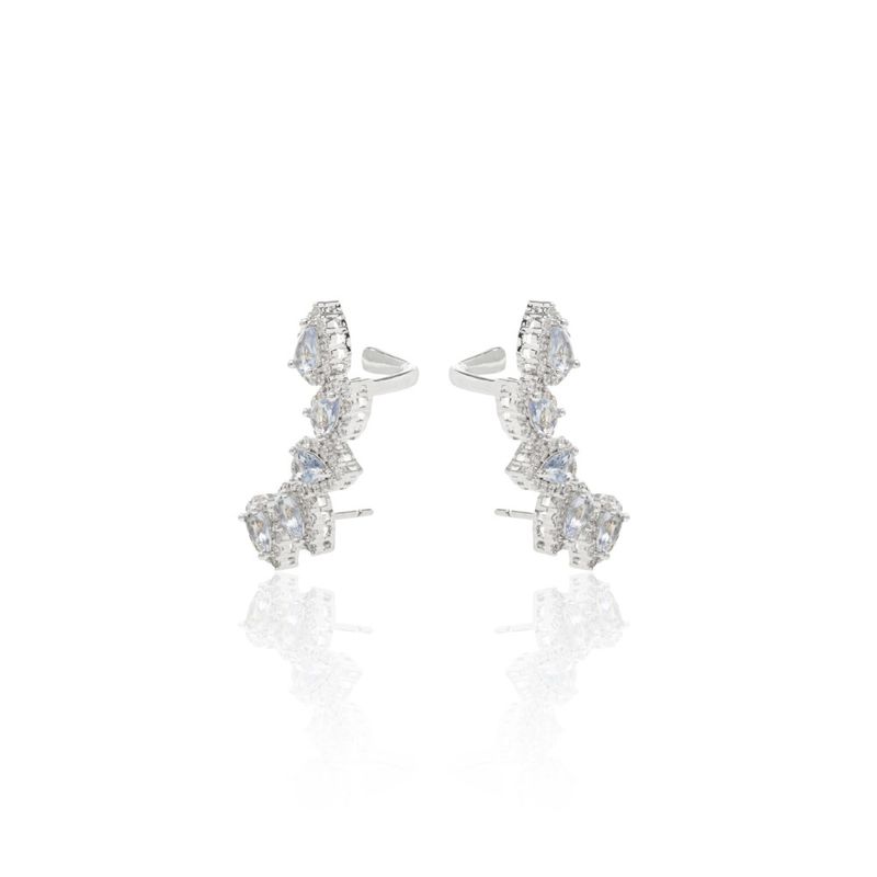 Brinco-Ear-Cuff-Gotas-Cristal-London-Blue-Banho-de-Rodio-Branco