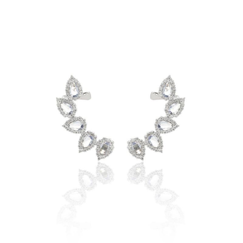 Brinco-Ear-Cuff-Gotas-Cristal-London-Blue-Banho-de-Rodio-Branco