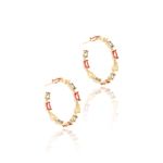 Brinco-Argola-Cristais-de-Turmalina-Rosa-Ametista-e-Citrino-em-Formas-Banho-de-Ouro-18k