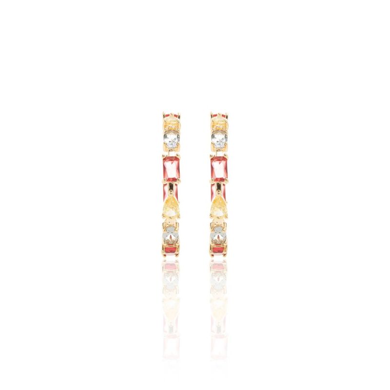 Brinco-Argola-Cristais-de-Turmalina-Rosa-Ametista-e-Citrino-em-Formas-Banho-de-Ouro-18k