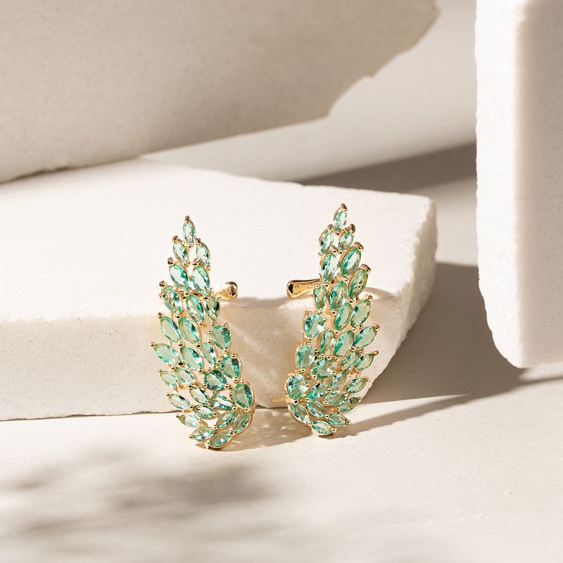Brinco-Ear-Cuff-Asas-Cristal-Paraiba-Navetes-Banho-Ouro-18k