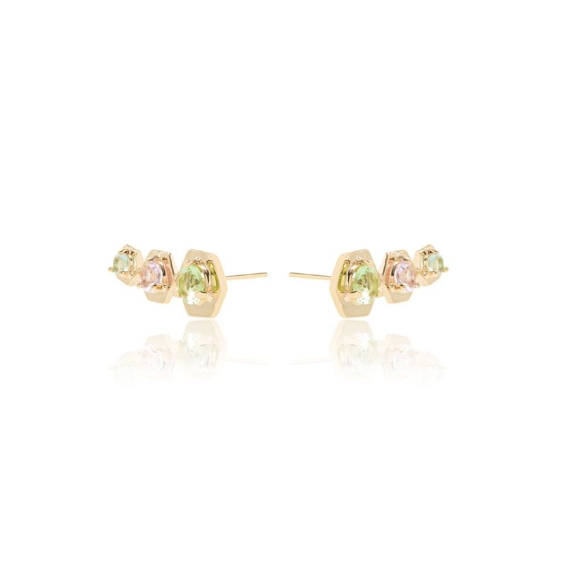 Brinco-Ear-Cuff-Hexagono-Cristal-Berilo-Banho-de-Ouro-18k