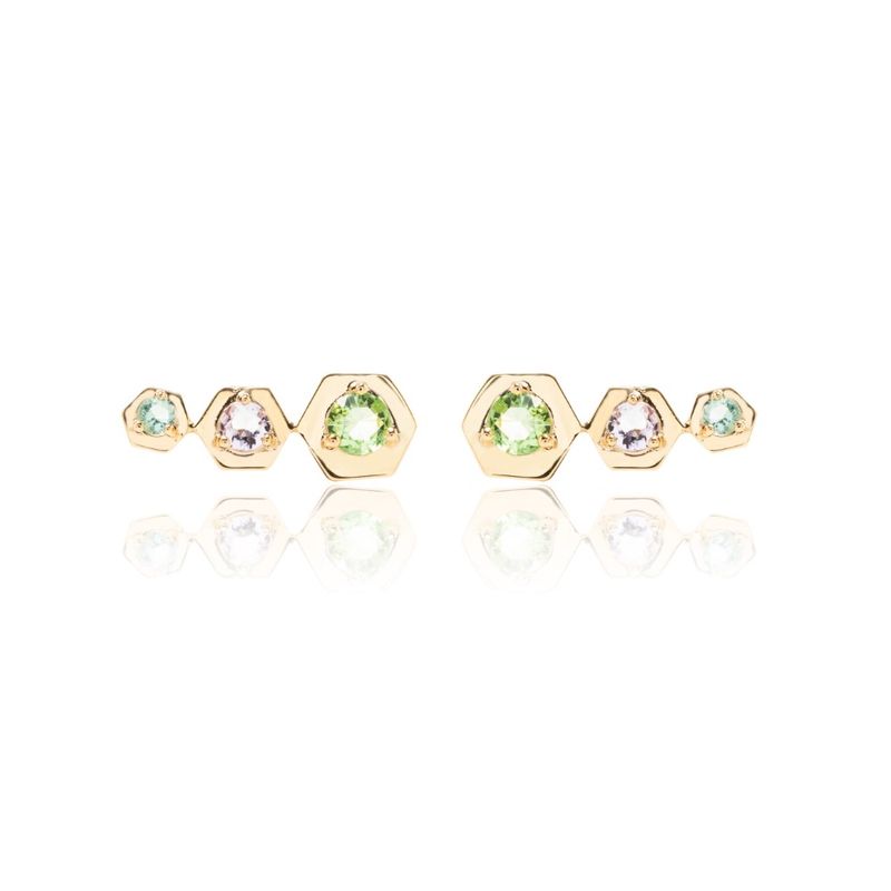 Brinco-Ear-Cuff-Hexagono-Cristal-Berilo-Banho-de-Ouro-18k