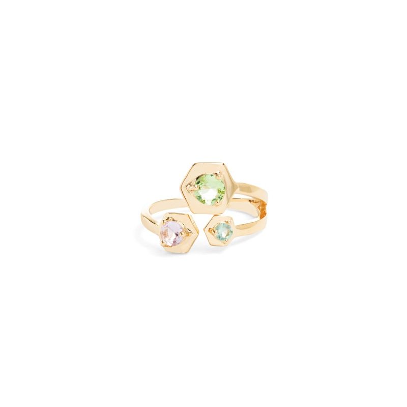 Anel-Hexagono-Cristal-Berilo-Aberto-Banho-de-Ouro-18k