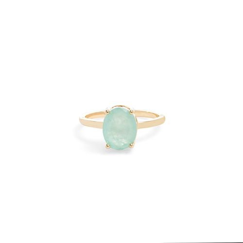 Anel Solitário Fusion Turmalina Light com Grade de Zircônias Brancas Banho de Ouro 18k