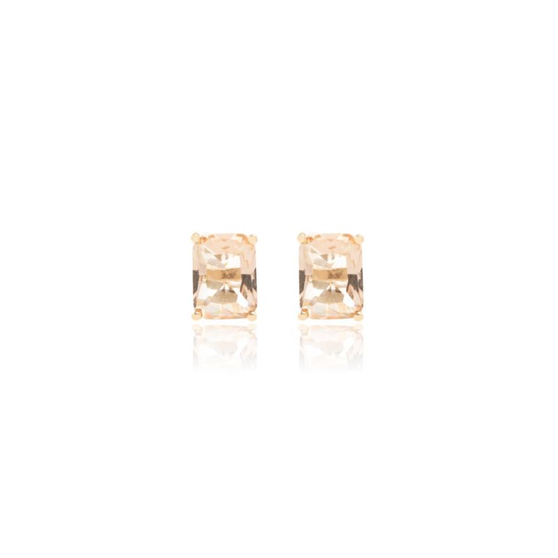 Brinco-com-Topo-Retangulo-6x8-Cristal-Morganita-Banho-de-Ouro-18k-