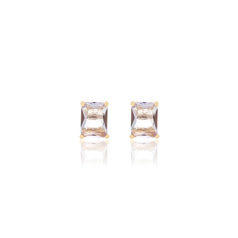 Brinco-com-Topo-Retangulo-6x8-Cristal-Tanzanita-Banho-de-Ouro-18k-