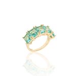 Anel-com-5-Retangulos-6x8-Cristal-Paraiba-Banho-de-Ouro-18k