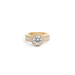 Anel-Duplo-Solitario-Cravacao-Halo-em-Garras-e-Cravejado-Inteiro-Banho-de-Ouro-18k
