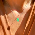 Colar-Oval-7x10-Fusion-Esmeralda-Cravejado-com-Zirconia-Branca---45cm---Prata-925