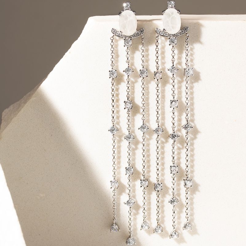 Brinco-Versatil-Cristal-Rutilado-Pedra-da-Lua-com-Tres-Fios---Banho-de-Rodio-Branco-