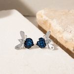 Brinco-Borboleta-Mosaico-Cristal-Safira-Cravacao-Invisivel---Banho-em-Rodio-Branco-