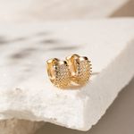 Brinco-Argola-10-mm-Cravejado-com-Zirconias-Brancas-5-Linhas-com-Espinhos---Banho-de-Ouro-18k-